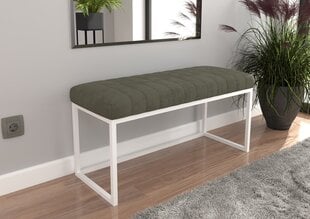 Скамья ADRK Furniture Flit, 90x45x35 см, серый/белый цвет цена и информация | Кресла-мешки и пуфы | 220.lv