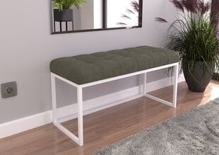 Скамья ADRK Furniture Flit, 90x45x35 см, серый/белый цвет цена и информация | Кресла-мешки и пуфы | 220.lv