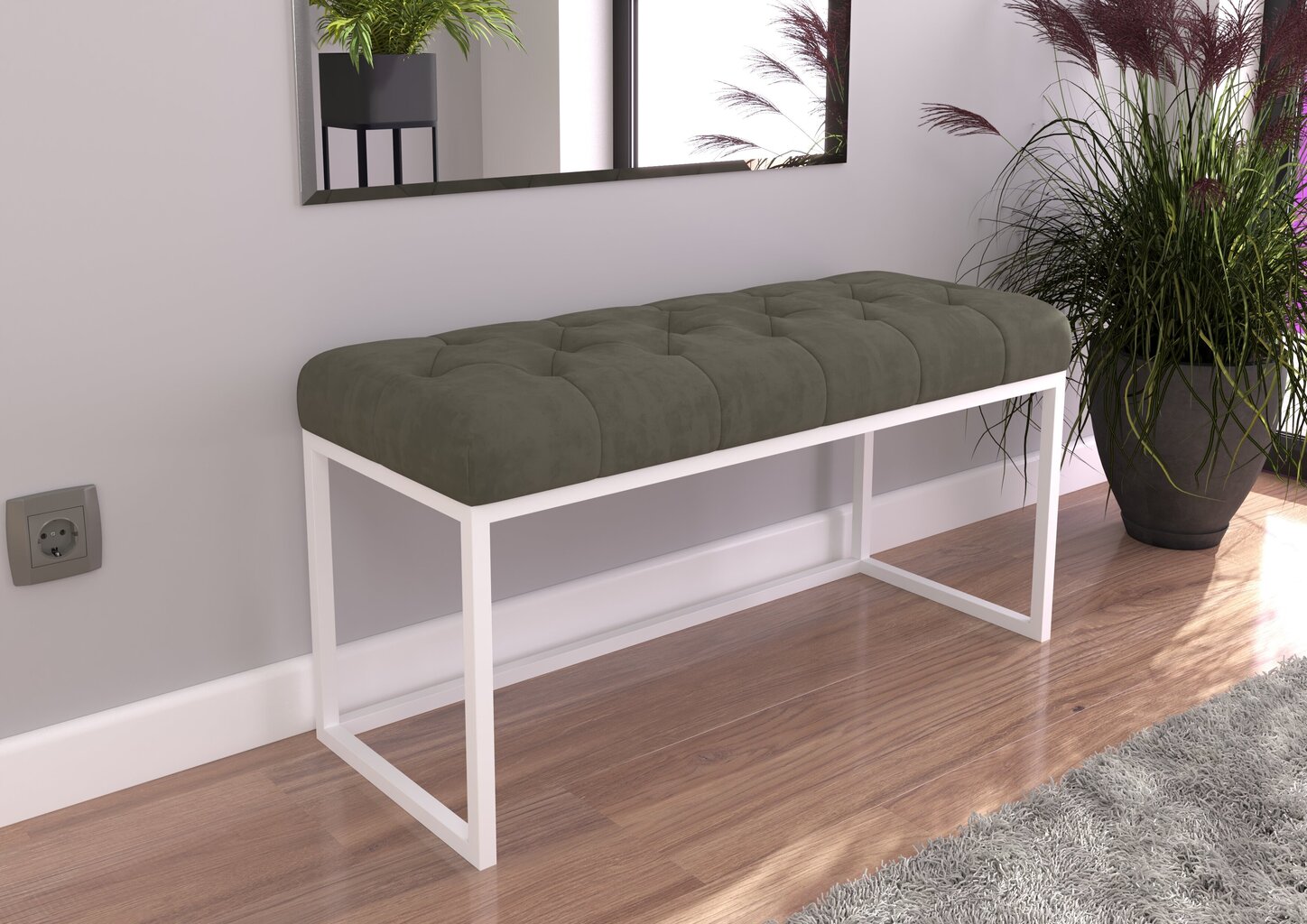 Soliņš ADRK Furniture Flit, 90x45x35 cm, smilšu/balts cena un informācija | Sēžammaisi, pufi | 220.lv