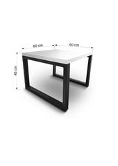 Журнальный столик ADRK Furniture Moarti, 60x60см, белый/черный цвет цена и информация | Журнальные столики | 220.lv