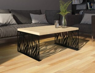Kafijas galdiņš ADRK Furniture Mafei, 100x70cm, brūns/melns cena un informācija | Žurnālgaldiņi | 220.lv