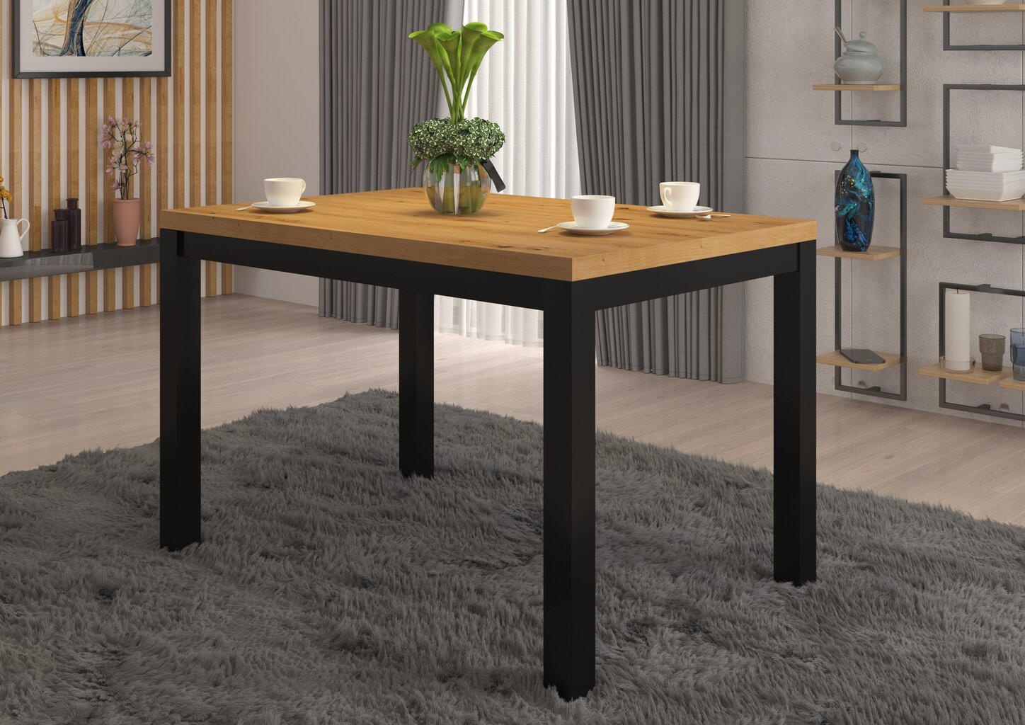 Kafijas galdiņš ADRK Furniture Olaf 2, 120x80cm, brūns/melns цена и информация | Žurnālgaldiņi | 220.lv