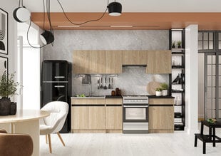 Комплект кухонной мебели Ezra, коричневый цена и информация | Кухонные гарнитуры | 220.lv