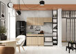 Virtuves mēbeļu komplekts Ezra Eco Line, brūns цена и информация | Virtuves komplekti | 220.lv
