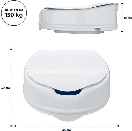 Paaugstināts tualetes sēdeklis ar vāku Flexilife, 10cm cena un informācija | Medicīniskā aprūpe | 220.lv