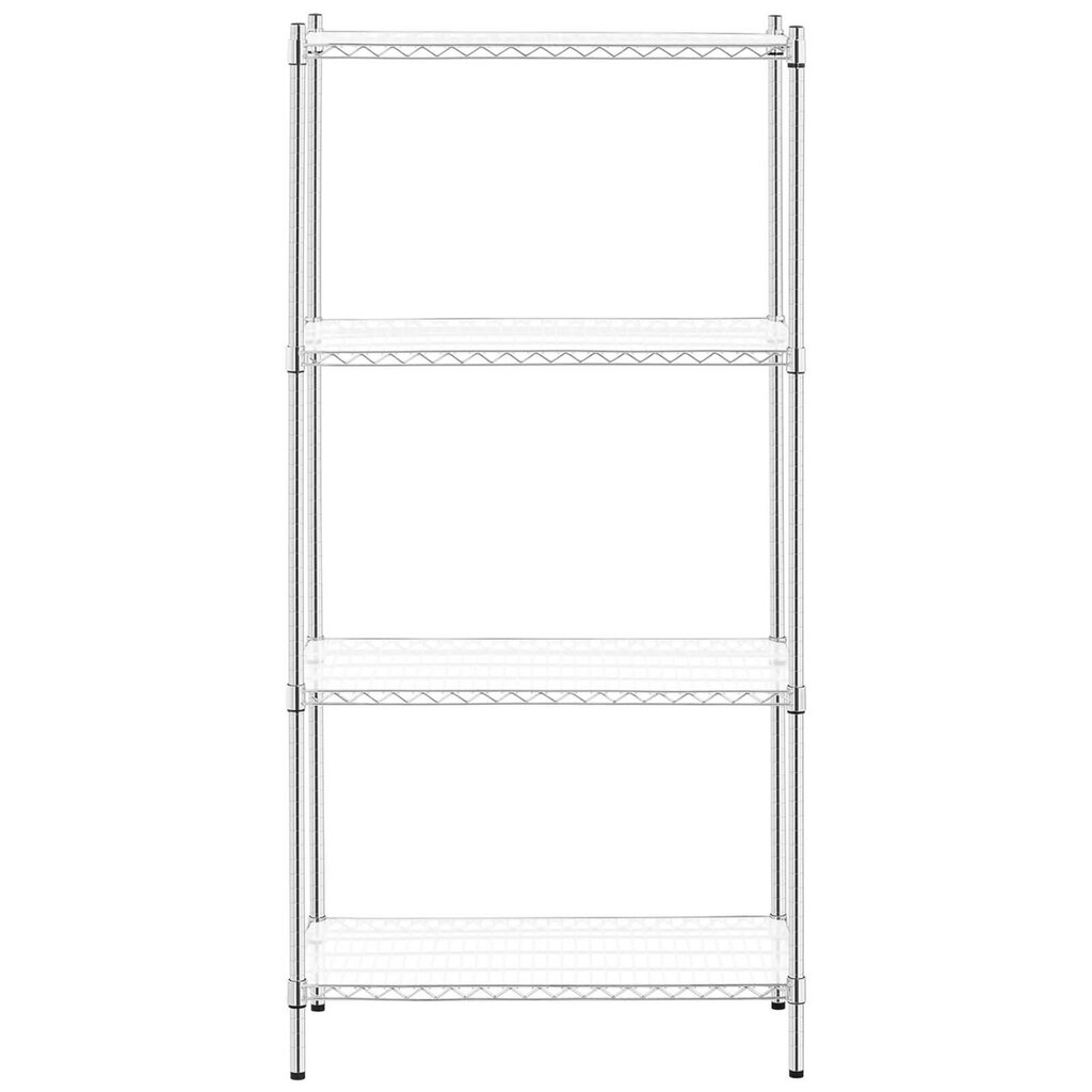 Hromēta stiepļu darbnīcas plaukti 4 plaukti + 4 paklājiņi līdz 1 t 1000 kg 90x45x180 cm цена и информация | Saimniecības plaukti | 220.lv