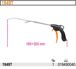 ПНЕВМАТИЧЕСКИЙ ПИСТОЛЕТ BETA С ТЕЛЕСКОПИЧЕСКИМ СОПЛОМ МОДЕЛЬ 1949T L 165–300 мм цена и информация | Механические инструменты | 220.lv