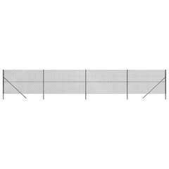 vidaXL stiepļu žogs, 2,2 x 10 m, antracītpelēks cena un informācija | Žogi un piederumi | 220.lv