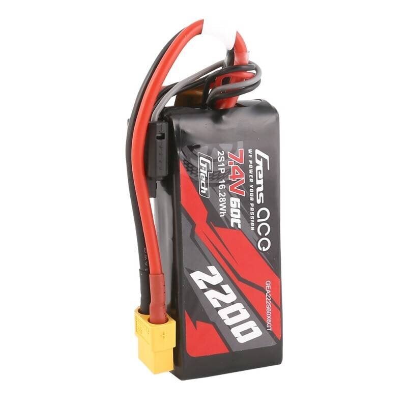 Gens ace Akumulators GensAce G-Tech LiPo 2200mAh 7,4V 60C 2S1P XT60 cena un informācija | Akumulatori | 220.lv