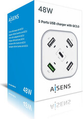 USB lādētājs Aisens balts 48W cena un informācija | Lādētāji un adapteri | 220.lv