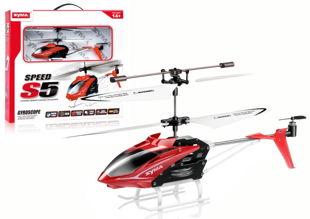 Tālvadības helikopters, Syma, S5, sarkans cena un informācija | Rotaļlietas zēniem | 220.lv