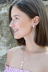 JwL Luxury Pearls Красивые серьги с правильным жемчугом и кристаллами JL0430 sJL0430 цена и информация | Серьги | 220.lv