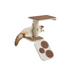 Настенный столик для кошек с когтеточкой и основанием, Feandrea, 70 x 50 см, серо-коричневый цена и информация | Когтеточки | 220.lv