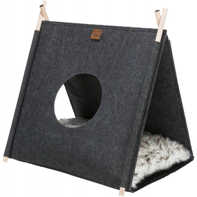 Telts formas guļvieta kaķiem Trixie, 46x52x50 cm, pelēka cena un informācija | Suņu gultas, spilveni, būdas | 220.lv