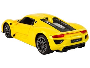 Tālvadības pults vadāmā automašīna Porsche 918, dzeltena cena un informācija | Rotaļlietas zēniem | 220.lv