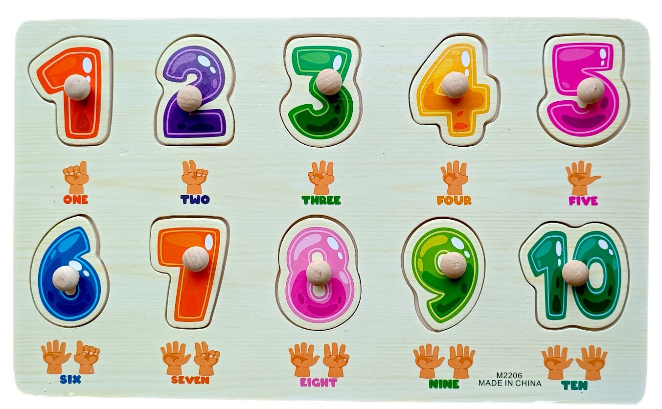 Koka formas puzle - Cipari цена и информация | Attīstošās rotaļlietas | 220.lv