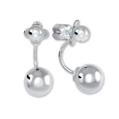Brilio Silver Серебряные серьги с шариком 2в1 431 001 02730 04 sBS0216 цена и информация | Серьги | 220.lv