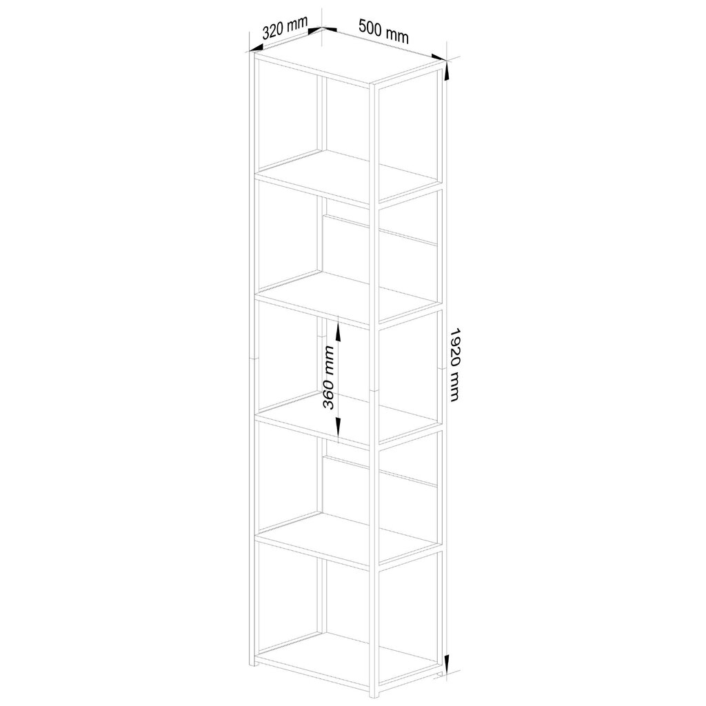 Plaukts Akord Loft, 50x32x192 cm, balts/pelēks cena un informācija | Plaukti | 220.lv