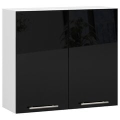 Кухонный шкаф Akord Oliwia W80, белый/черный цвет цена и информация | Кухонные шкафчики | 220.lv