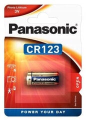 Panasonic baterija Lithium CR123, 10 gab cena un informācija | Baterijas | 220.lv