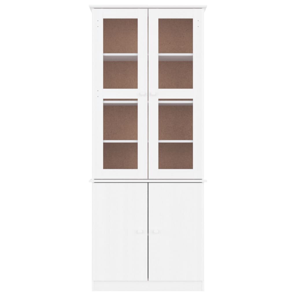 Skapis ar stikla durvīm vidaXL Alta, balts цена и информация | Skapīši viesistabai | 220.lv