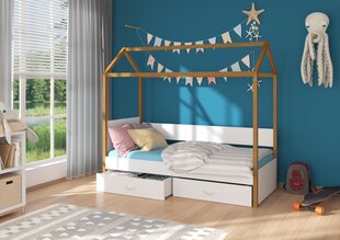 Кровать ADRK Furniture Otello 80x180 см, серый/коричневый цвет цена и информация | Детские кровати | 220.lv