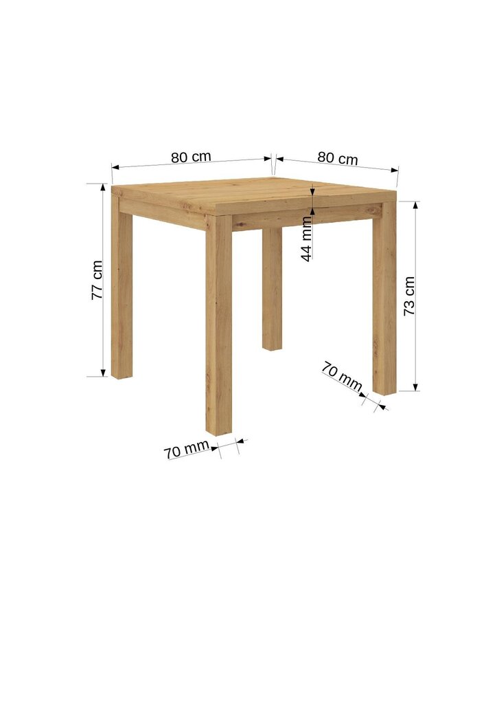 Kafijas galdiņš ADRK Furniture Olaf 1, 80x80cm, gaiši brūns cena un informācija | Žurnālgaldiņi | 220.lv