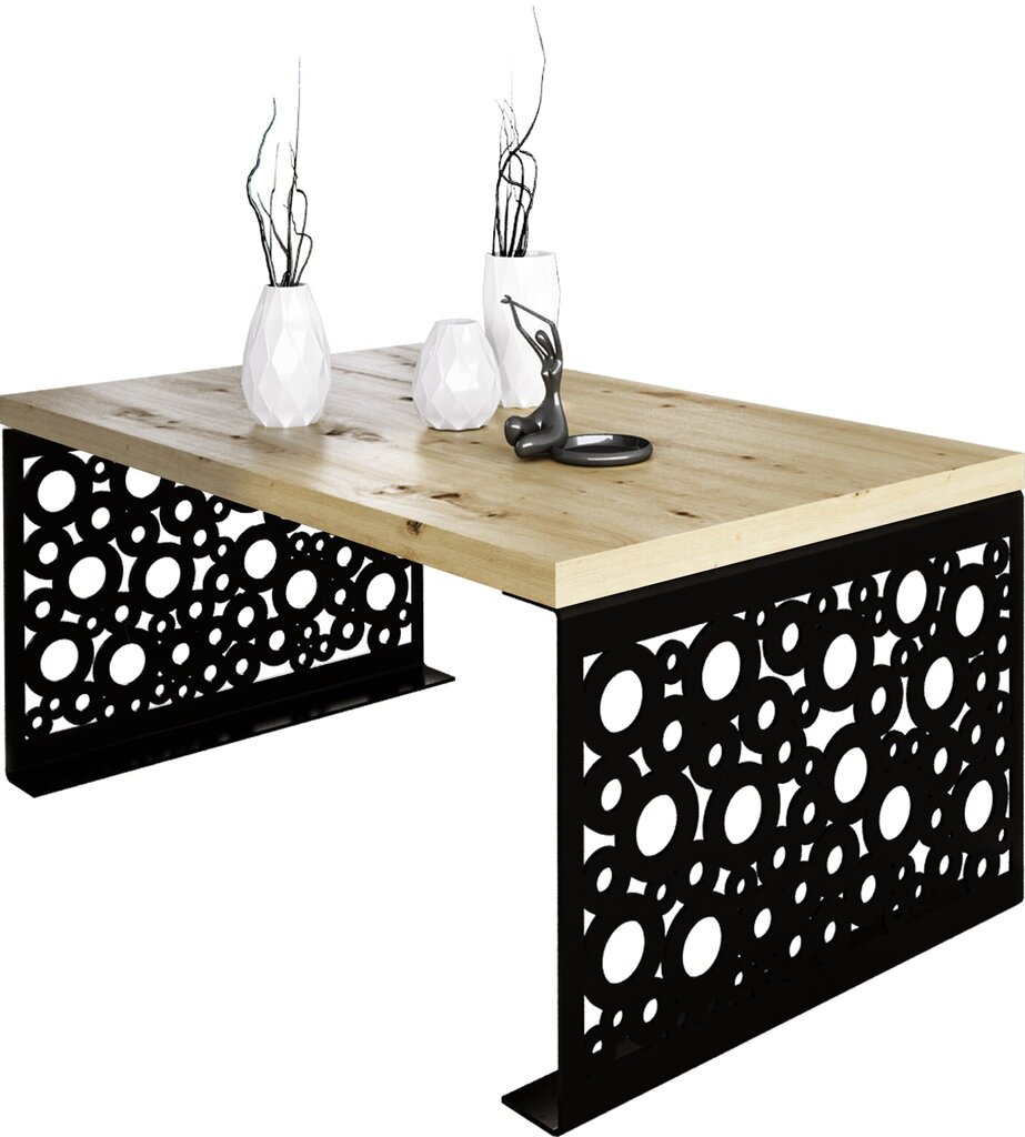 Kafijas galdiņš ADRK Furniture Rina, 100x60cm, brūns/melns cena un informācija | Žurnālgaldiņi | 220.lv