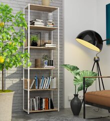 Полка Akord Loft, 60x32x192 см, белый/коричневый цвет цена и информация | Полки | 220.lv