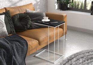 Sānu galds ADRK Furniture Dru, 62x30x40 cm, melns/balts cena un informācija | Žurnālgaldiņi | 220.lv