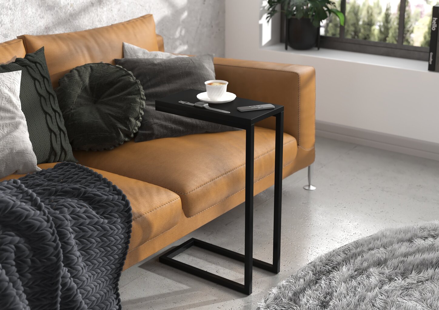 Sānu galds ADRK Furniture Spark, 62x30x40 cm, melnas cena un informācija | Žurnālgaldiņi | 220.lv