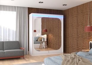 Skapis ADRK Furniture ar LED apgaismojumu Arizona 180, balts cena un informācija | Skapji | 220.lv