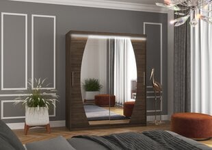 Шкаф ADRK Furniture со светодиодной подсветкой Baltimore 180, темно-коричневый цвет цена и информация | Шкафы | 220.lv
