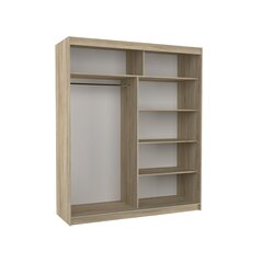 Шкаф ADRK Furniture Caro 180 со светодиодной подсветкой, бежевый цвет/белый цвет цена и информация | Шкафы | 220.lv