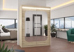 Skapis ADRK Furniture ar LED apgaismojumu Clever 150, smilšu цена и информация | Шкафы | 220.lv