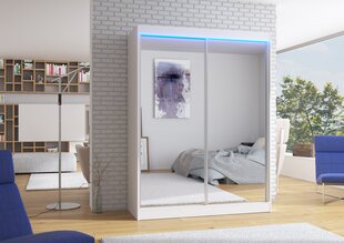 Skapis ADRK Furniture ar LED apgaismojumu Florest 150, balts cena un informācija | Skapji | 220.lv