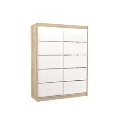 Шкаф ADRK Furniture Luft 150 со светодиодной подсветкой, белый цвет/бежевый цвет цена и информация | Шкафы | 220.lv
