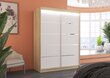 Skapis ADRK Furniture ar LED apgaismojumu Luft 150, balts/smilšu цена и информация | Skapji | 220.lv