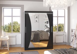 Skapis ADRK Furniture ar LED apgaismojumu Modesto 150, melns cena un informācija | Skapji | 220.lv