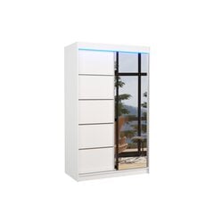 Шкаф ADRK Furniture со светодиодной подсветкой Nicea 120, белый цвет цена и информация | Шкафы | 220.lv