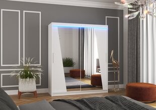 Skapis ADRK Furniture ar LED apgaismojumu Preto 180, balts cena un informācija | Skapji | 220.lv