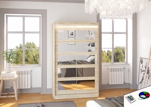 Skapis ADRK Furniture ar LED apgaismojumu Salem 120, smilšu cena un informācija | Skapji | 220.lv