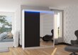 Skapis ADRK Furniture ar LED apgaismojumu Viki 180, melns/balts cena un informācija | Skapji | 220.lv