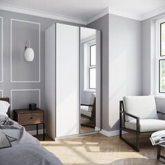 Skapis ADRK Furniture su veidrodžiu Ricco 100, balts cena un informācija | Skapji | 220.lv