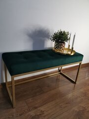 Скамья ADRK Furniture Flit, 90x45x35 см, зеленый/золотой цвет цена и информация | Кресла-мешки и пуфы | 220.lv