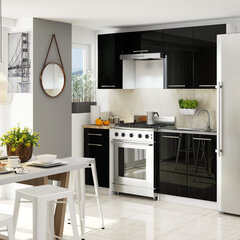 Кухонный шкаф Akord Oliwia W30, белый/черный цвет цена и информация | Кухонные шкафчики | 220.lv