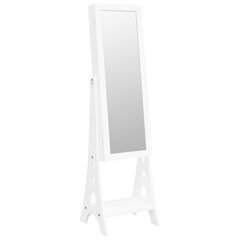 Rotaslietu skapis ar spoguli vidaXL, balts cena un informācija | Spoguļi | 220.lv
