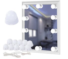 Universālie LED apgaismojumi spogulim, 10 gabali cena un informācija | Iebūvējamās lampas, LED paneļi | 220.lv