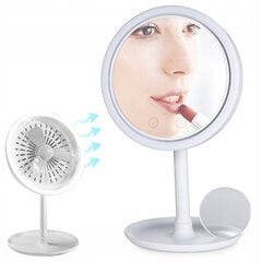 Led Kosmētikas spogulis ar ventilatoru MirrorBreeze Pro, 20 cm cena un informācija | Kosmētikas somas, spoguļi | 220.lv