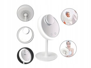 LED-зеркало для макияжа с вентилятором MirrorBreeze Pro, Ø 20 см цена и информация | Косметички, косметические зеркала | 220.lv